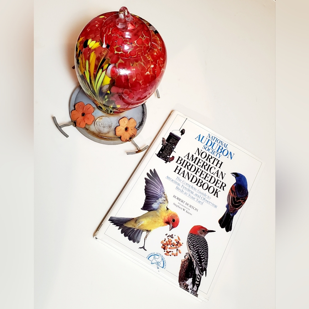 WOSIBO Handblown Art Glass Hanging Hummingbird BirdFeeder With Handbook
